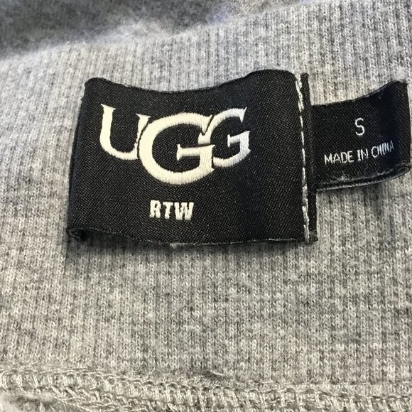 UGG RTW Gray Fleece Joggers Knit Cuffs - Picture 3 of 5